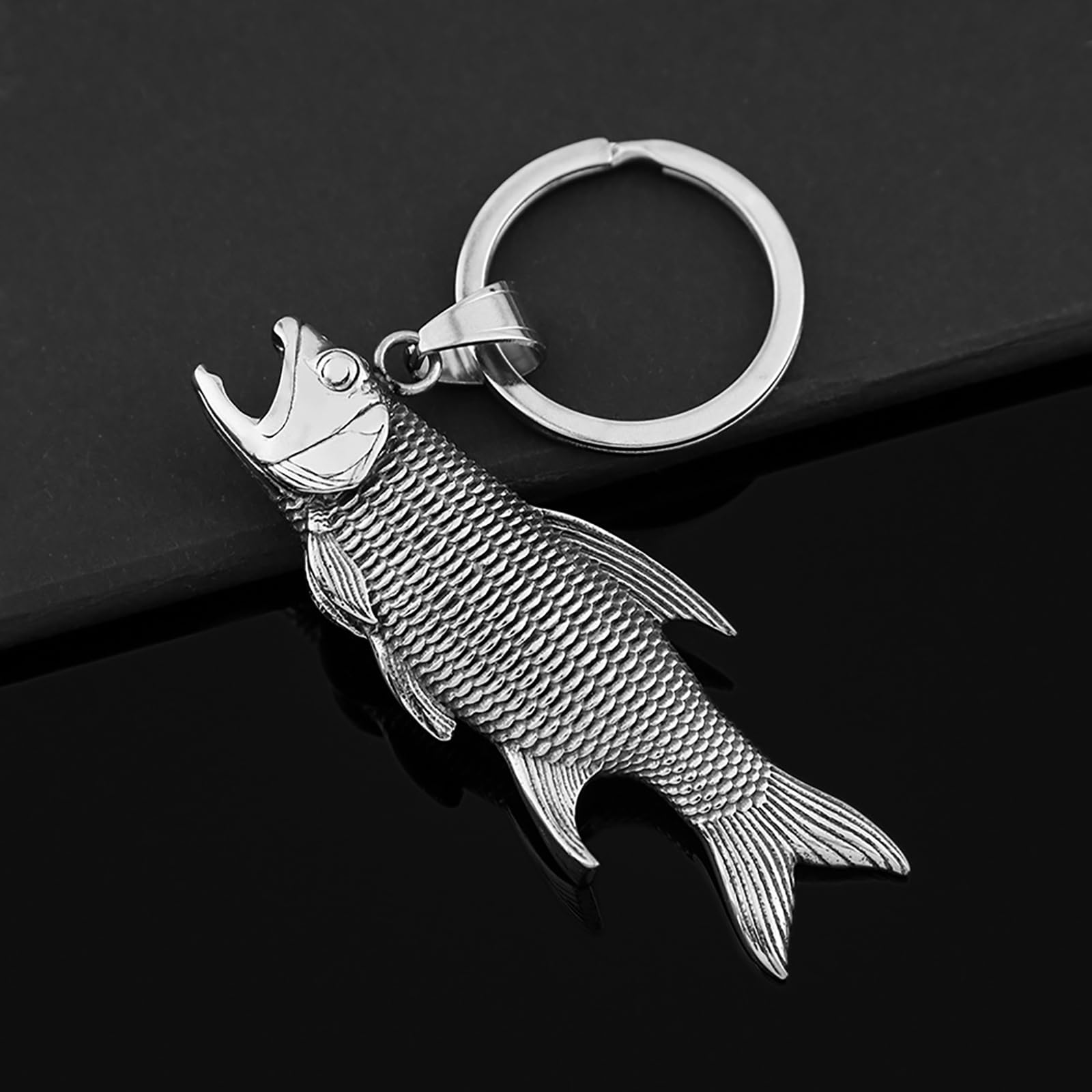 Amazon | 栓抜き ヴィンテージ魚型ステンレススチールキーホルダー飲料